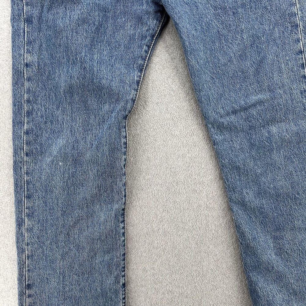 Levis 501 Original Button Fly Jeans Men 36x32 Straight Leg Blue Denim Irregular - Picture 7 of 16